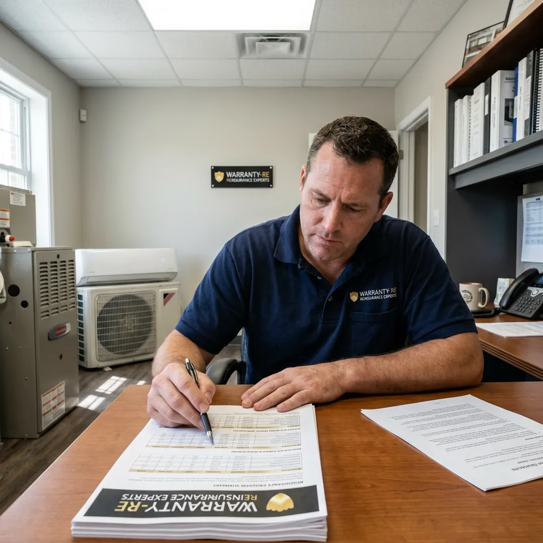 Ohio HVAC contractor reviewing warranty reinsurance program documents