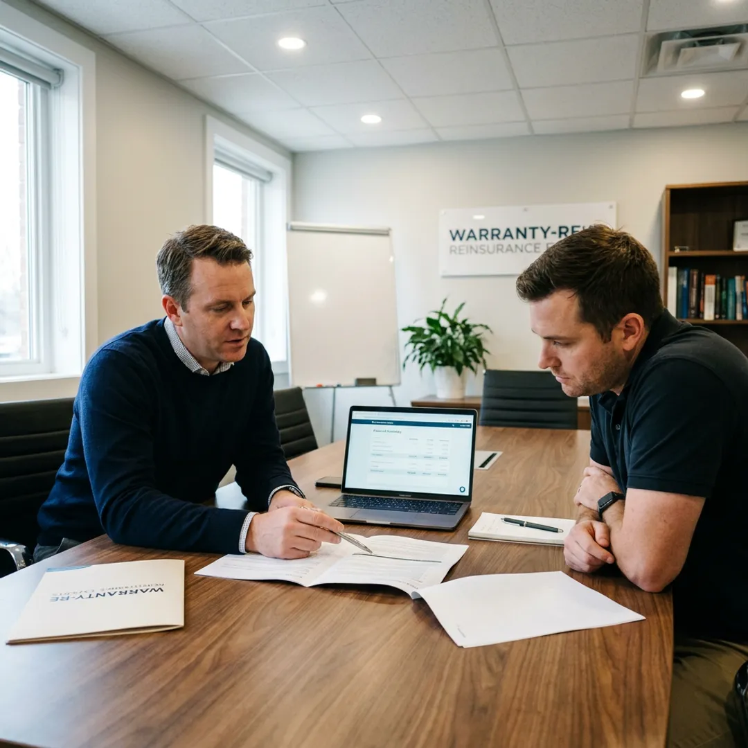 Advisor explaining reinsurance setup process