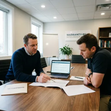Advisor explaining reinsurance setup process