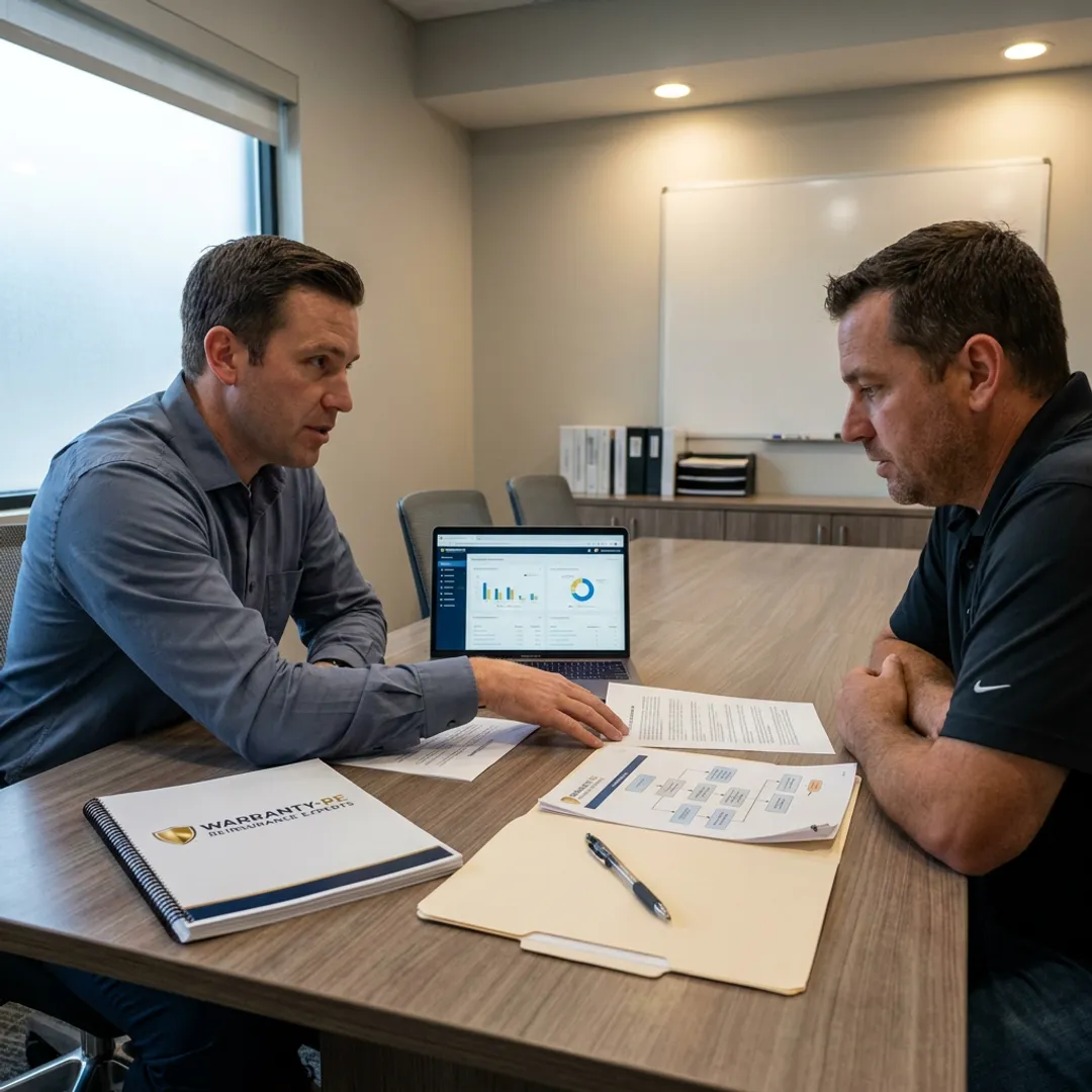 WarrantyRE advisor explaining reinsurance setup process
