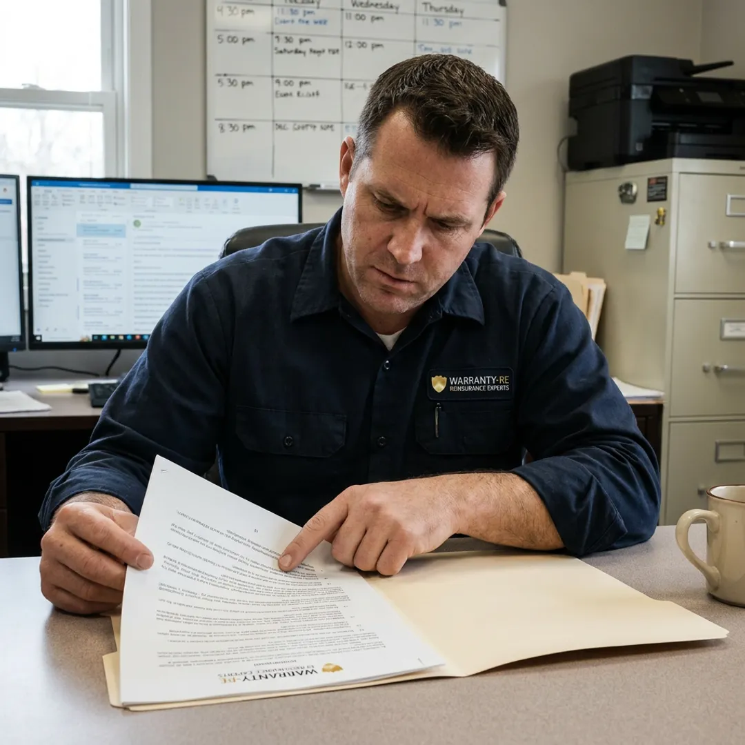 Michigan electrical contractor reviewing insurance and warranty documents