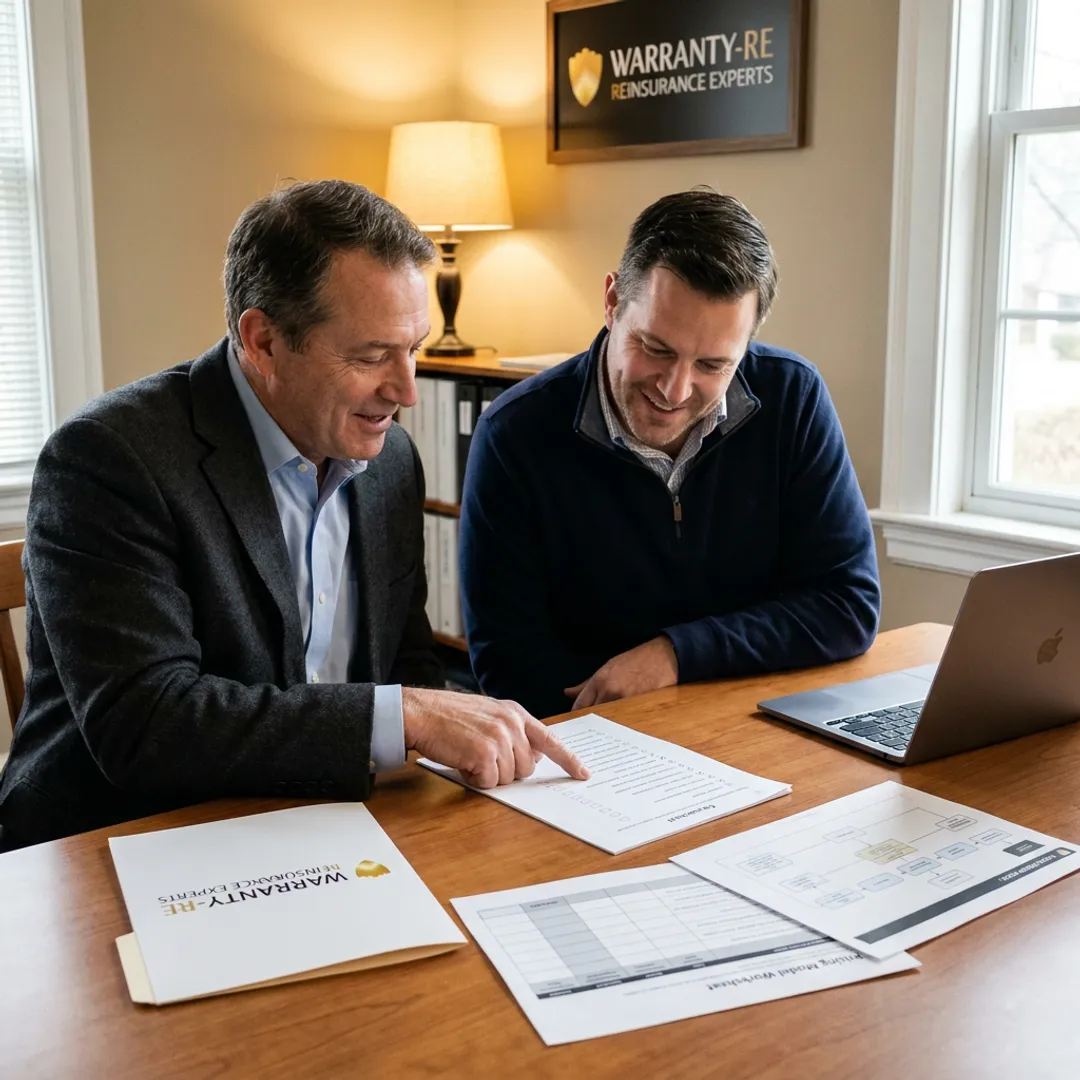 Advisor reviewing warranty reinsurance setup process