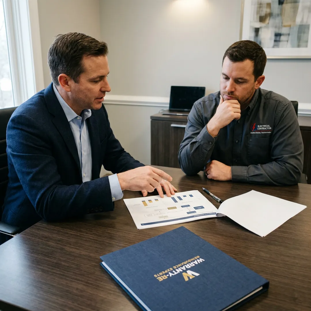 Advisor explaining warranty reinsurance process
