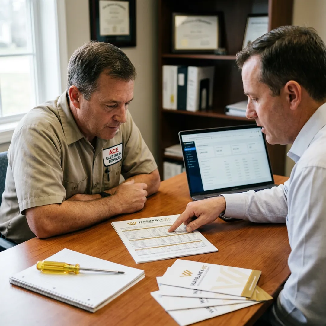 Virginia electrical contractor reviewing insurance documents
