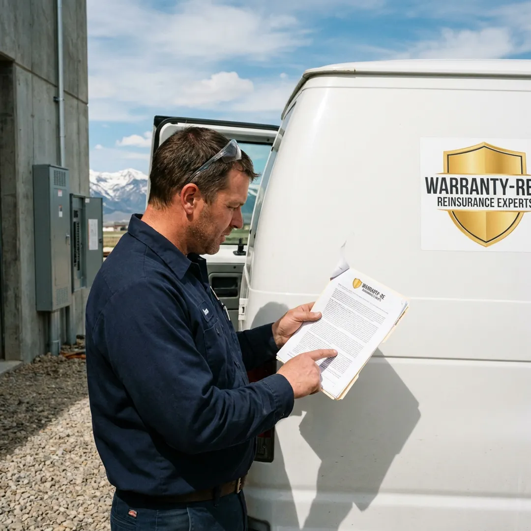 Electrical contractor reviewing warranty documents in Wyoming
