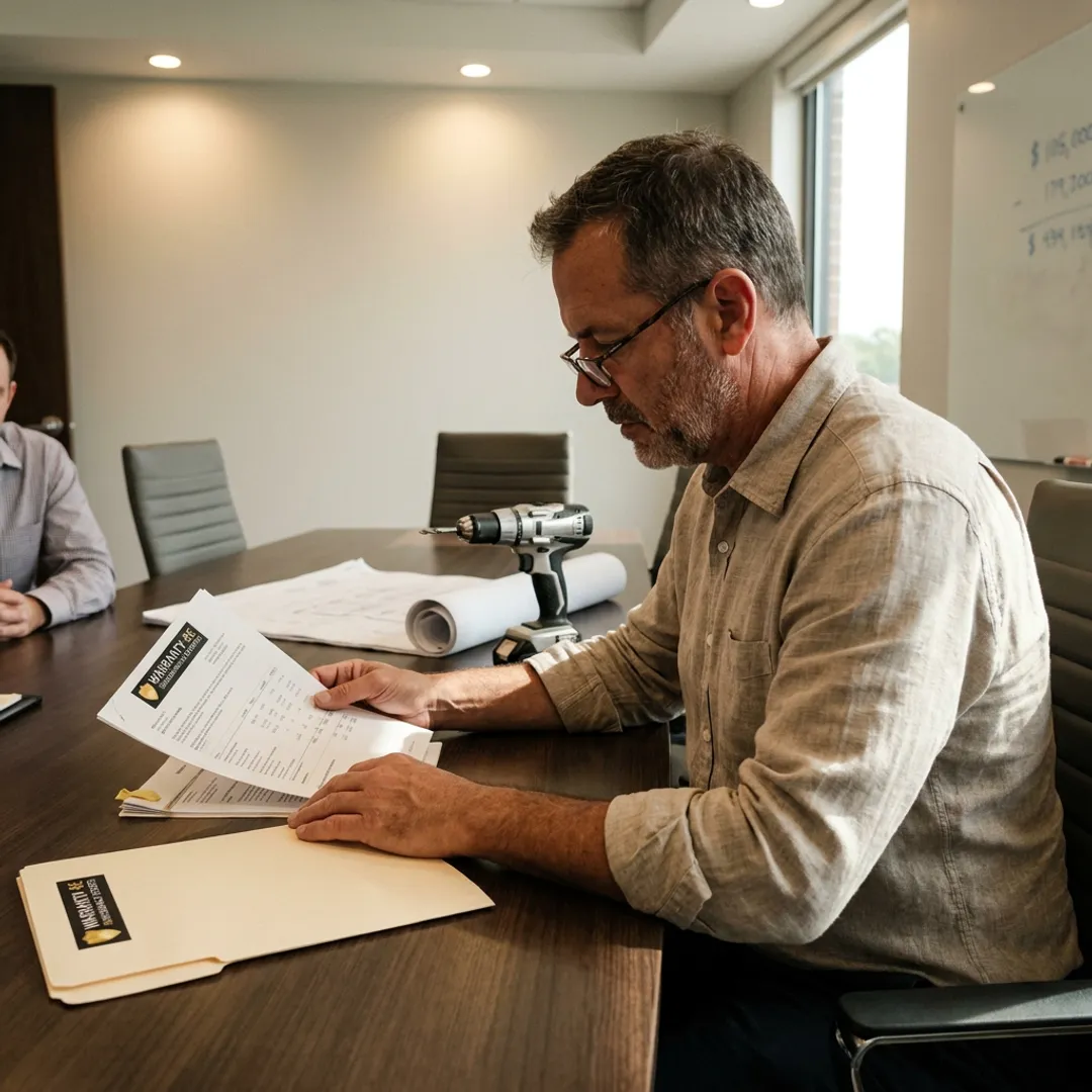 Electrical contractor reviewing warranty reinsurance options