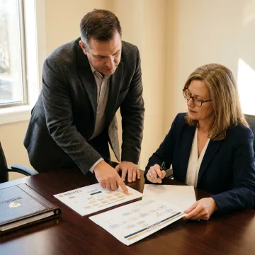 Business team planning an electrical contractor warranty program