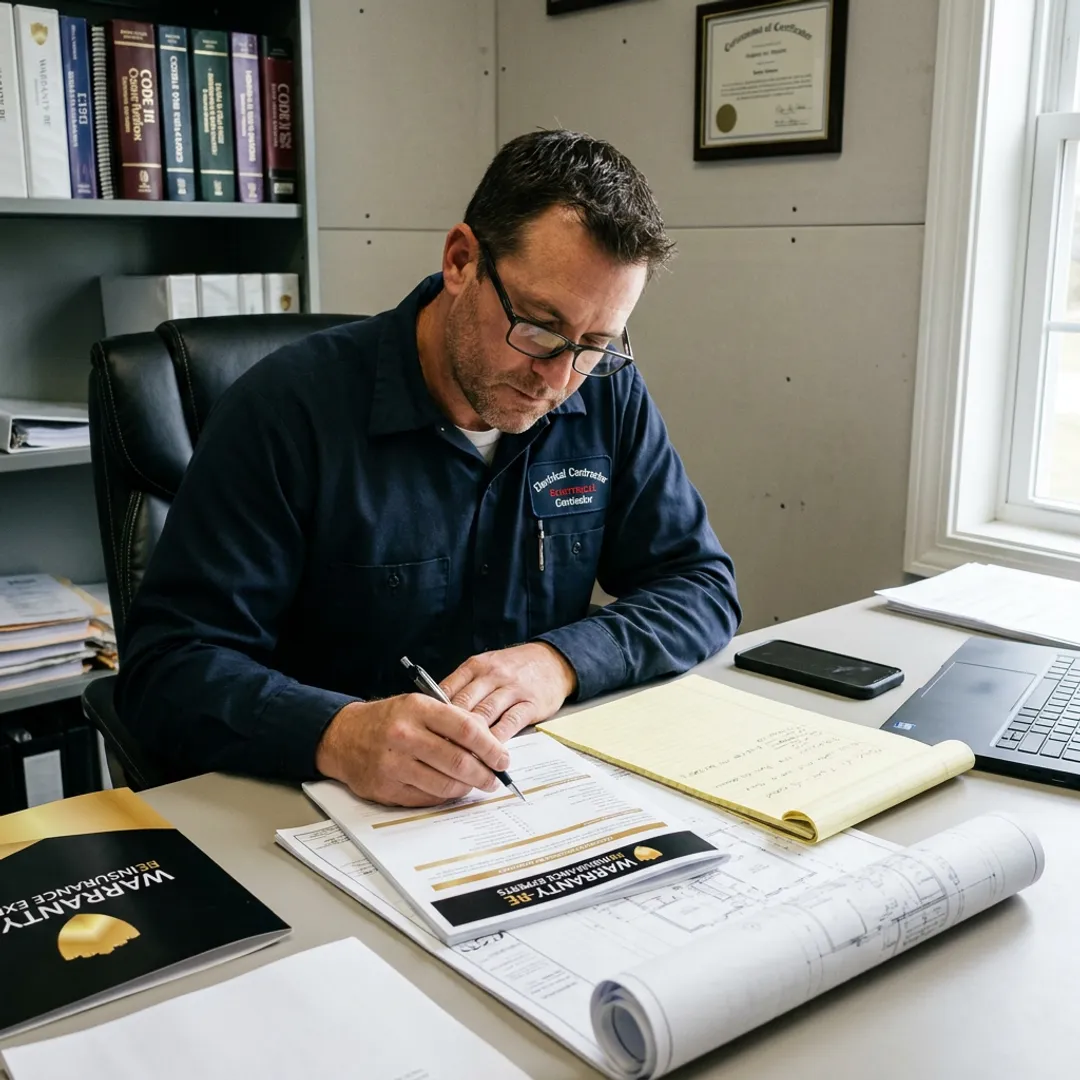 Electrical contractor reviewing insurance requirements in Maryland