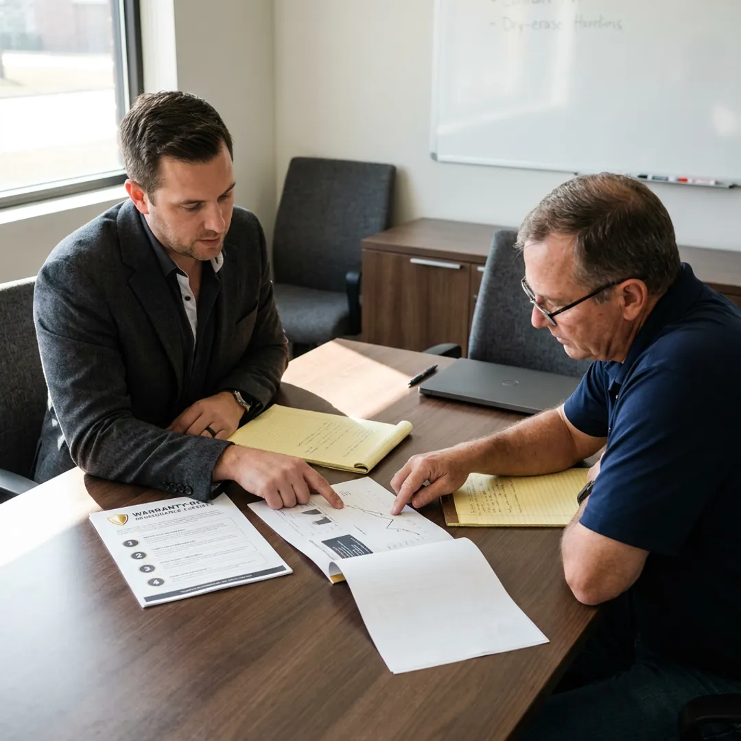 WarrantyRE advisor explaining reinsurance setup process