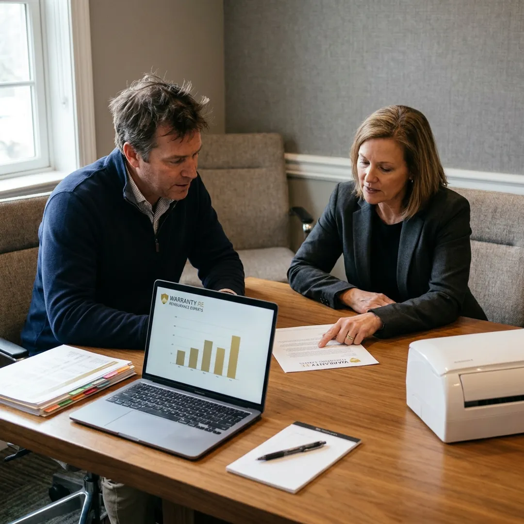 HVAC contractor reviewing warranty reinsurance options