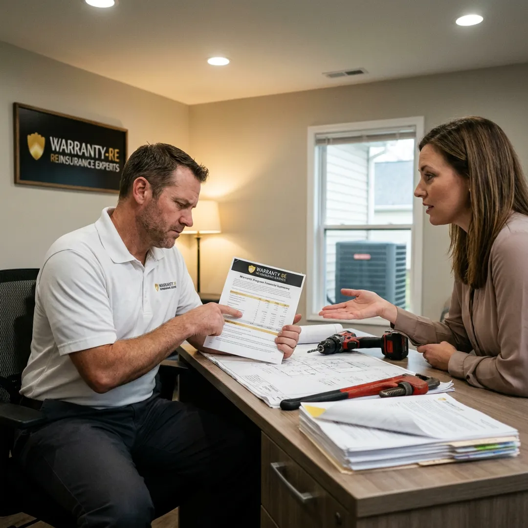 Virginia HVAC contractor reviewing warranty reinsurance documents