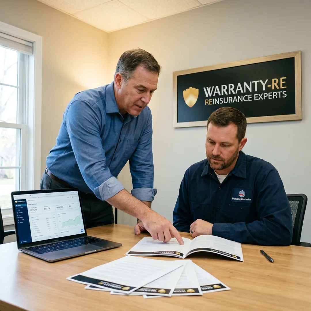 WarrantyRE advisor guiding plumbing contractor through setup