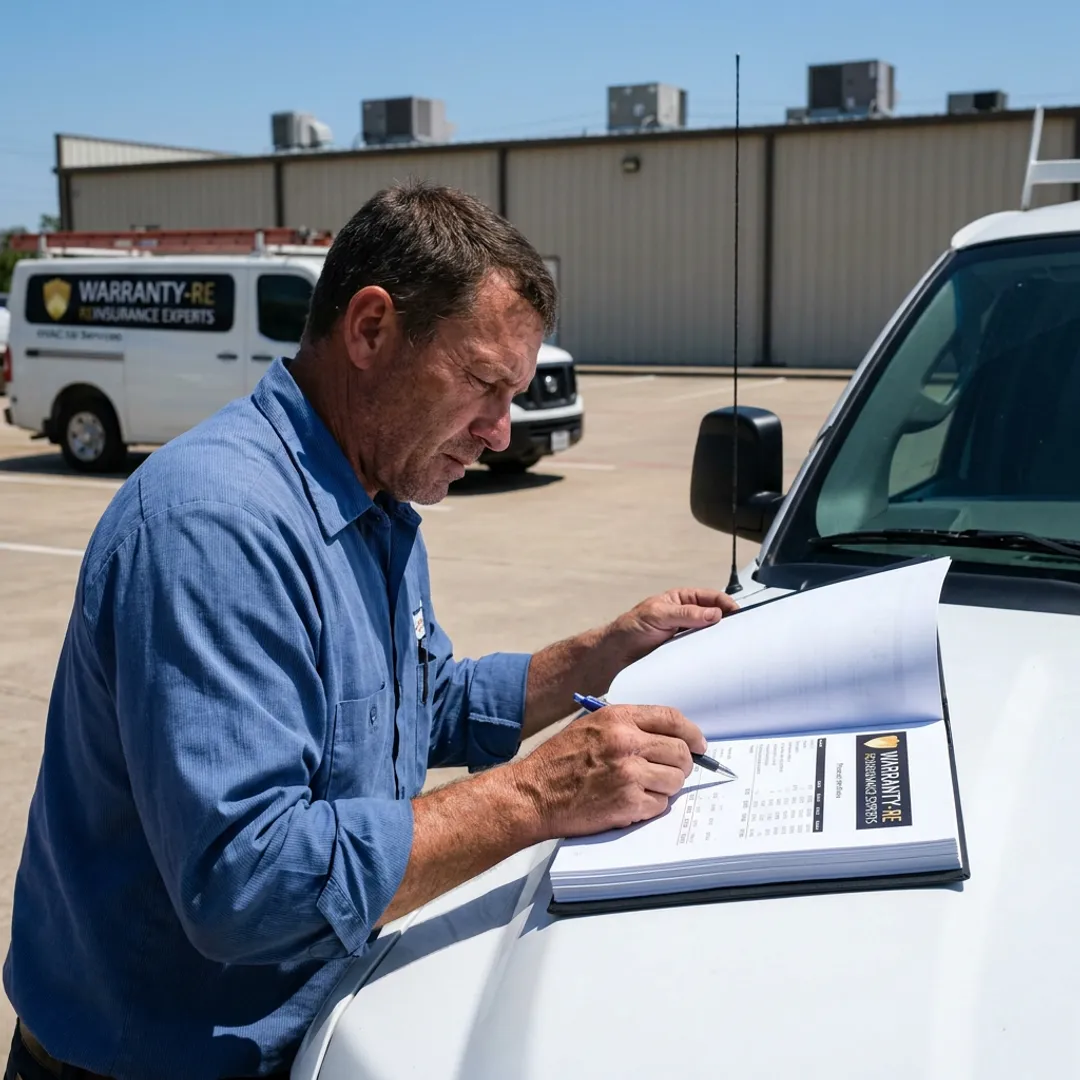 Texas HVAC contractor reviewing insurance coverage options