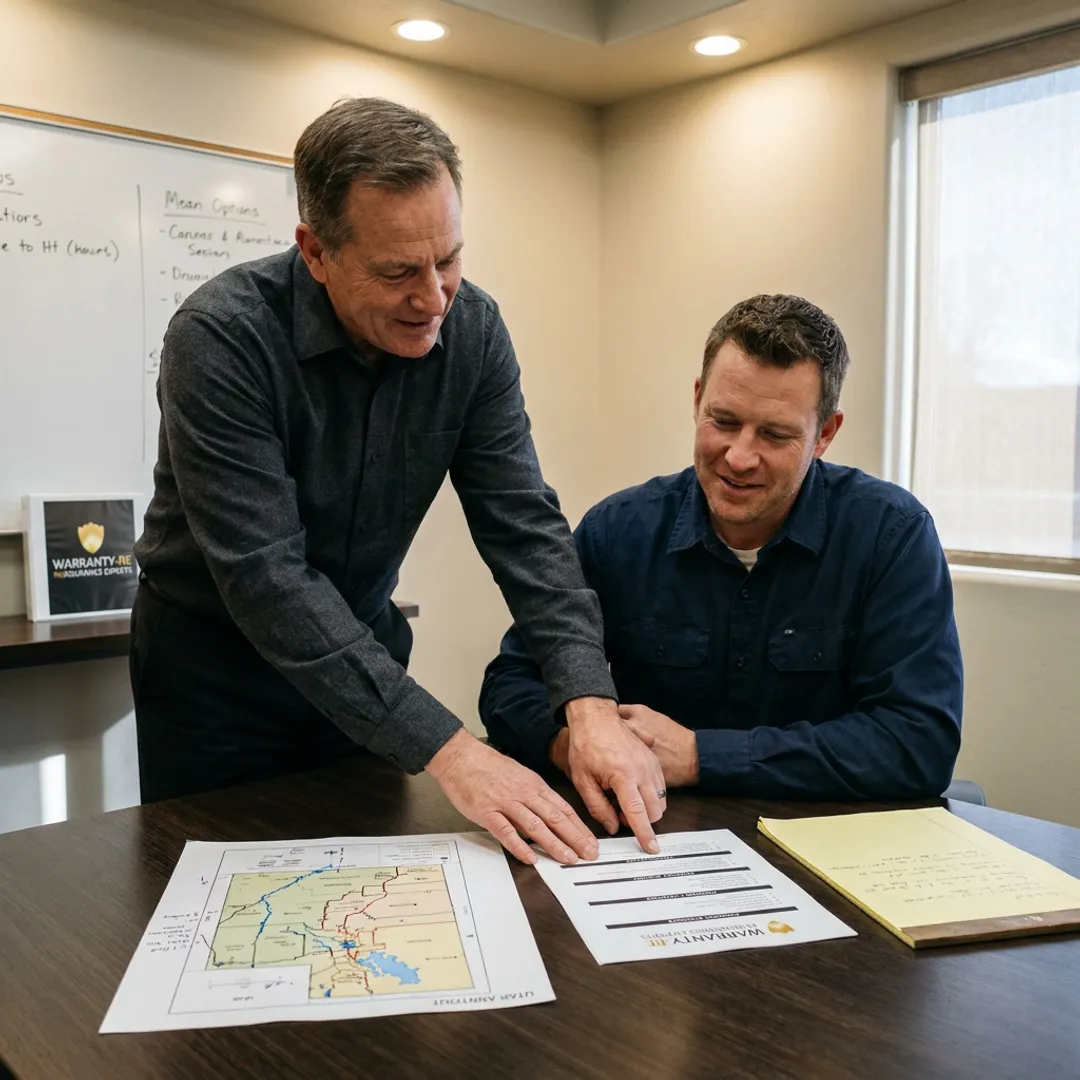 Advisor explaining HVAC warranty reinsurance process