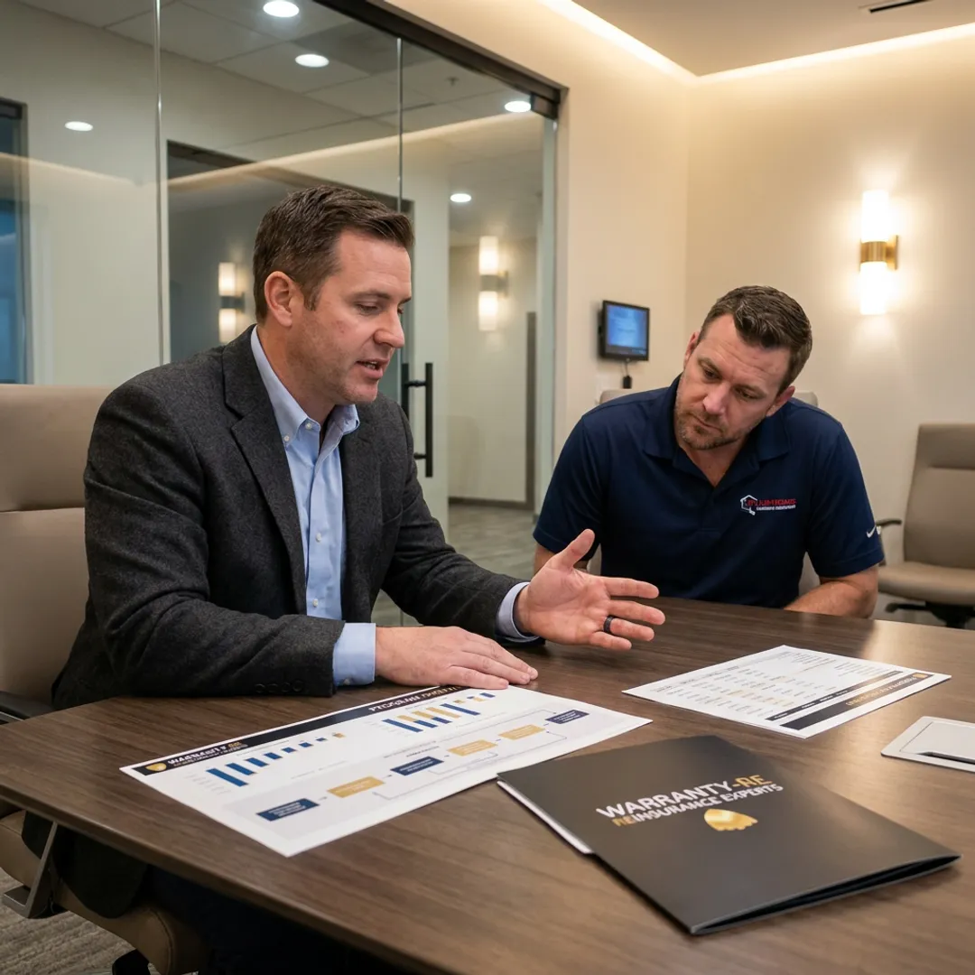 WarrantyRE advisor explaining plumbing warranty reinsurance process