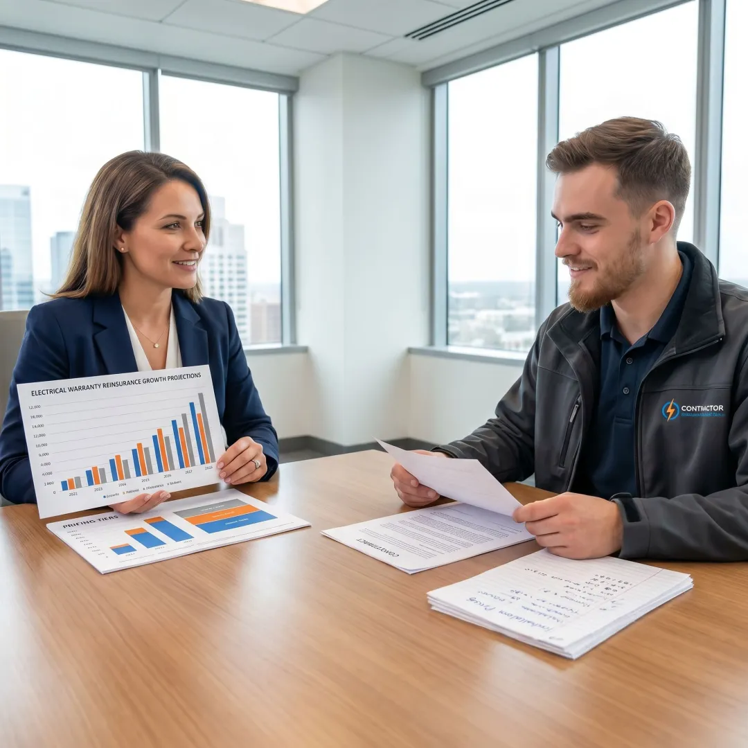 Advisor explaining electrical warranty reinsurance program