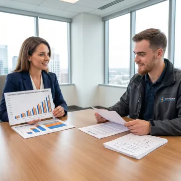 Advisor explaining electrical warranty reinsurance program