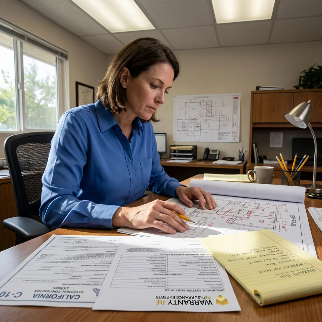 Electrical contractor reviewing insurance requirements
