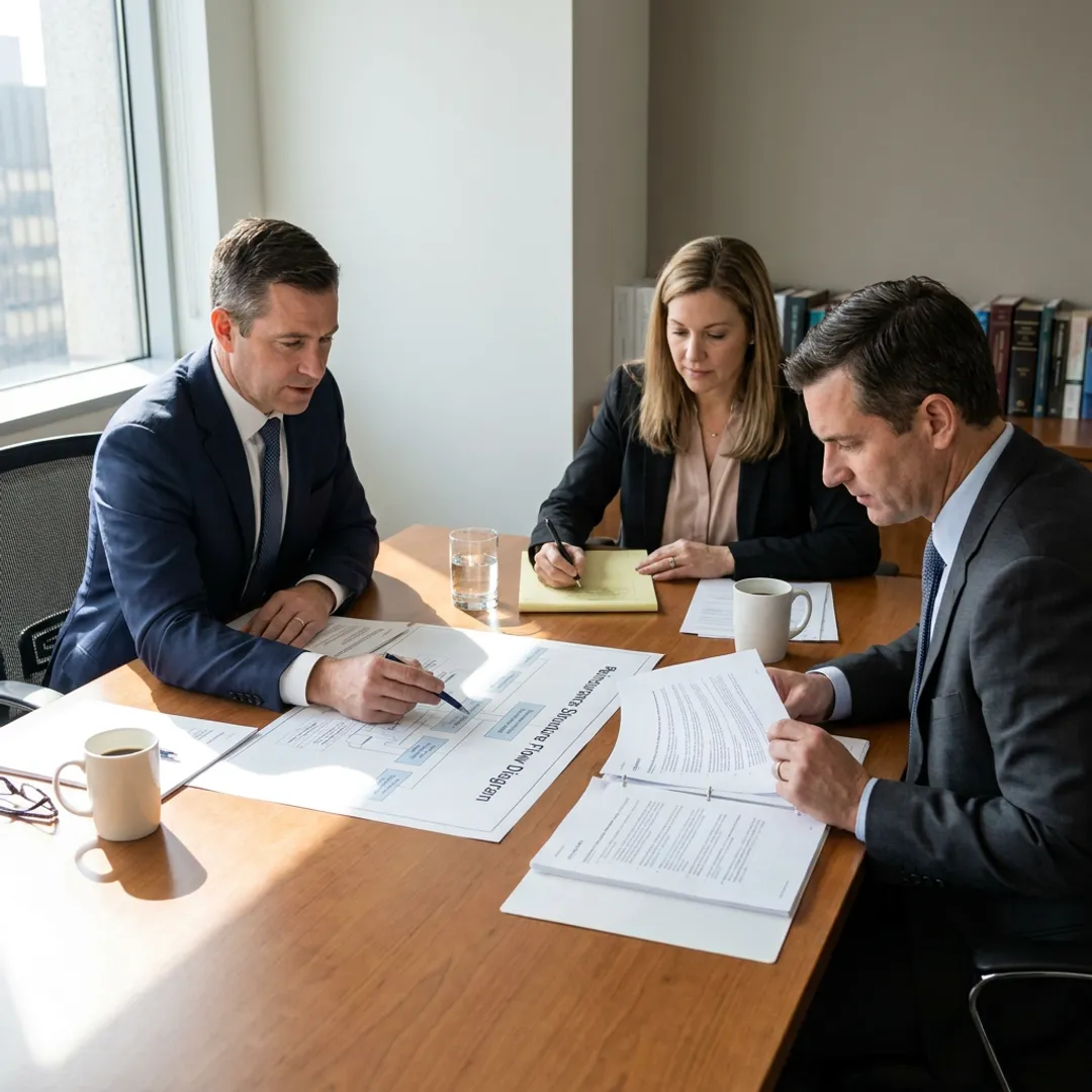 Business team planning contractor warranty program
