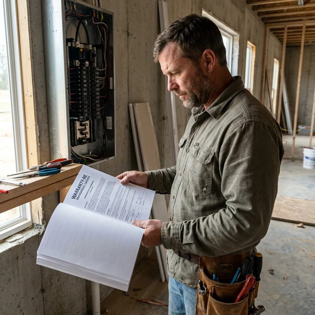 Electrical contractor reviewing insurance paperwork in Mississippi