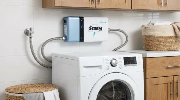 Water Energy Storm ozone system installed inline with residential washing machine