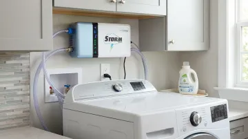Water Energy Storm ozone laundry system installed on residential washing machine