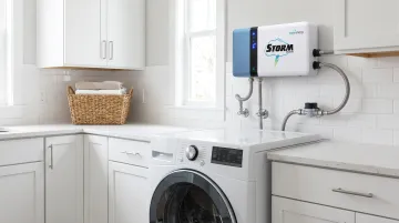 Water Energy Storm dissolved ozone laundry system installed on residential washer