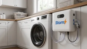 Water Energy Storm ozone laundry system installed on residential washing machine