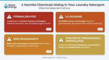 Four harmful laundry chemicals and their documented health risks comparison