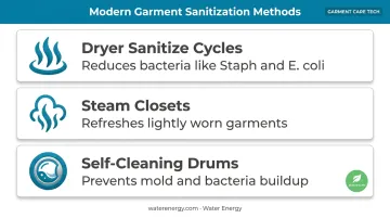 Three home garment sanitization methods dryer steam and self-cleaning drums
