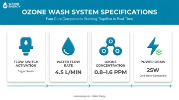 Ozone laundry system water treatment technical process specifications diagram