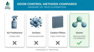 Ozone versus air fresheners ionizers and carbon filters odor removal comparison