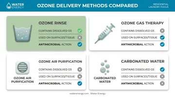 Comparison of ozone rinse versus gas therapy and air purification methods