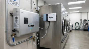 Water Energy Storm ozone laundry system with automatic flow control certification