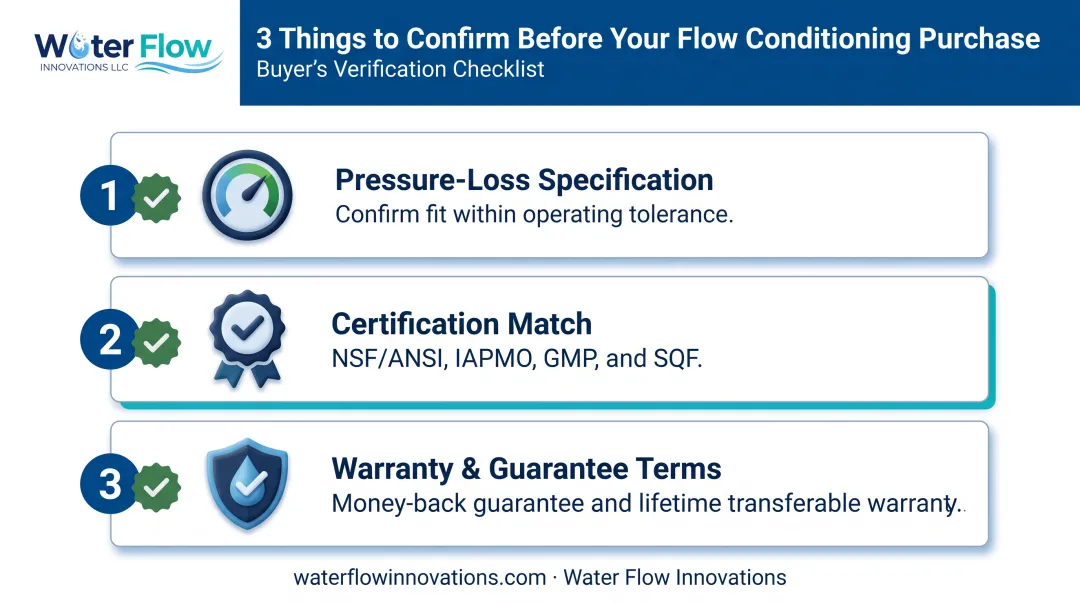 3-point verification checklist for choosing a flow conditioning technique