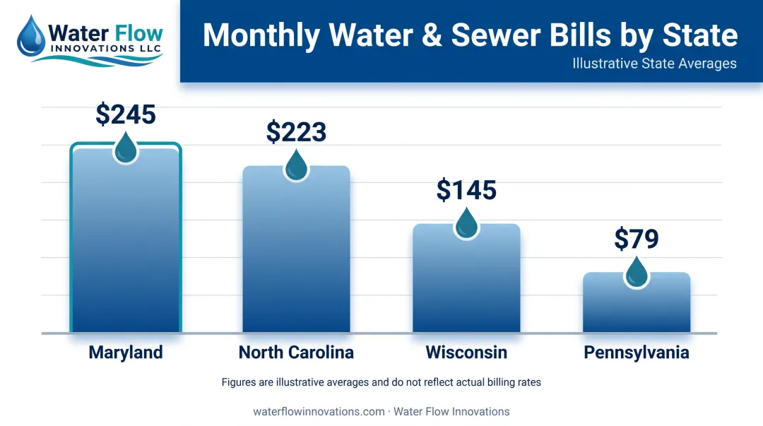 State-by-state comparison of average water and sewer bills 2026