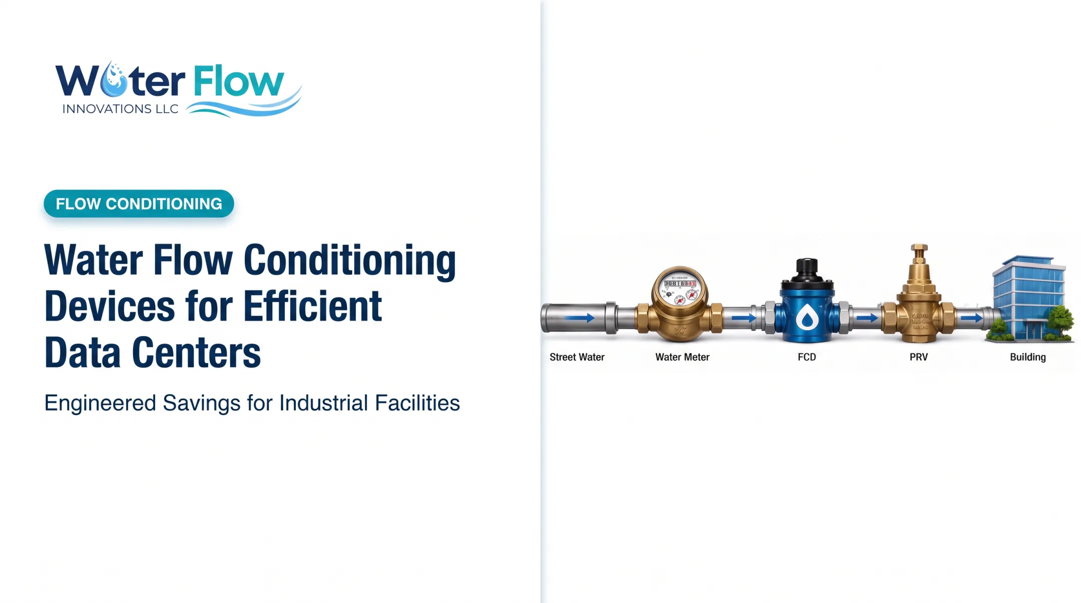 Water Flow Conditioning Devices for Efficient Data Centers