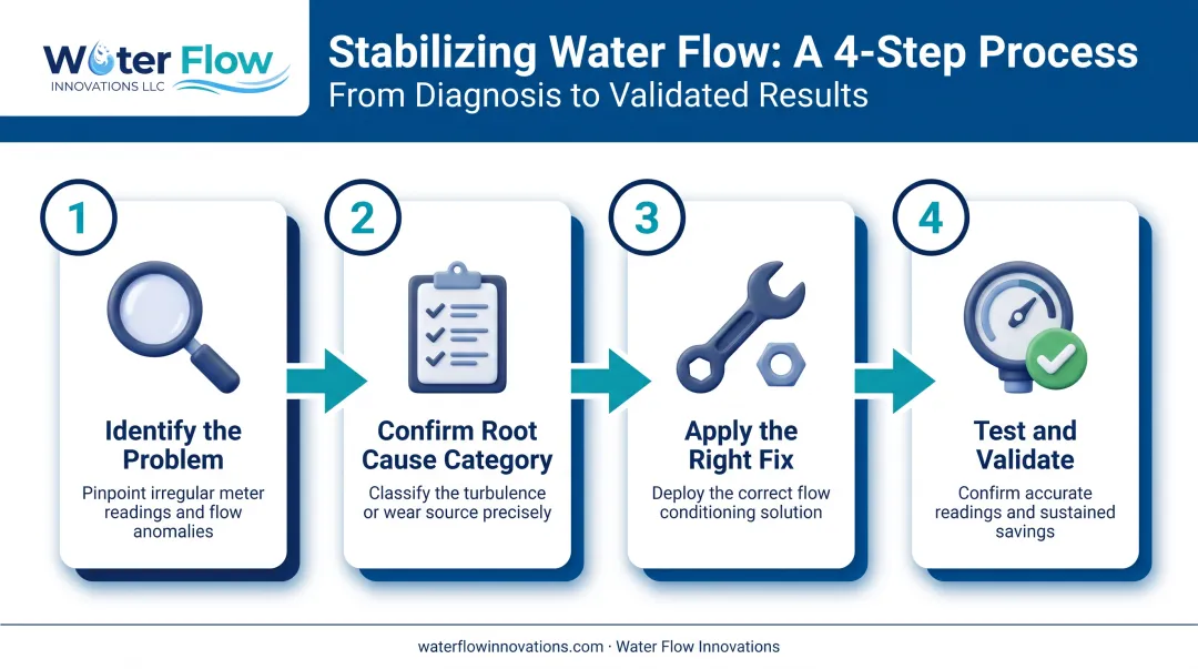 Four-step process to diagnose and fix unstable water flow