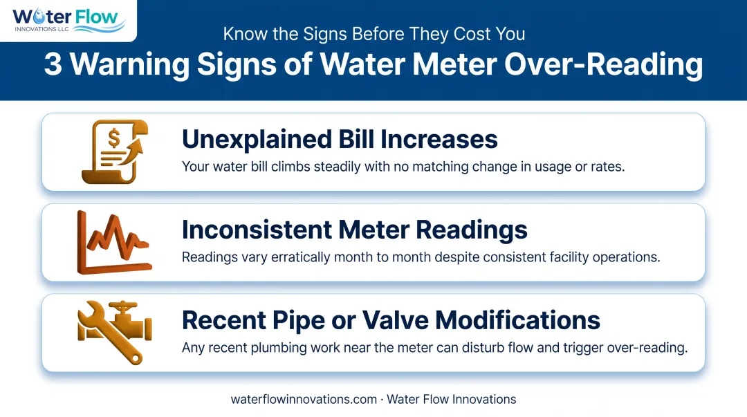 Three warning signs of downstream flow disturbance in water meters