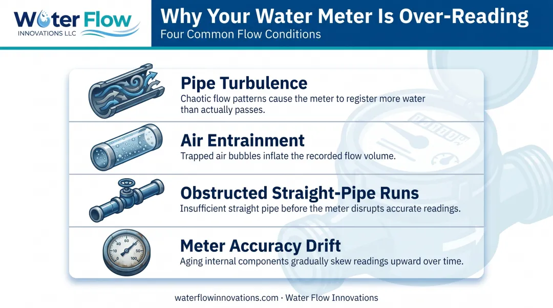 Four common causes of commercial water meter over-reading