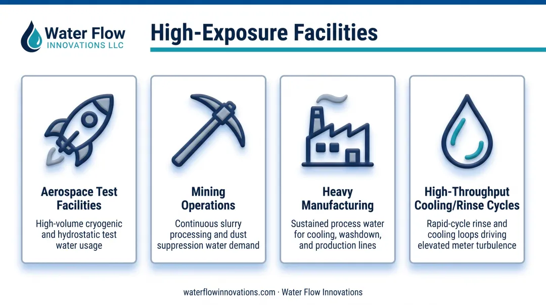 Commercial facilities with highest financial exposure to water meter over-reading