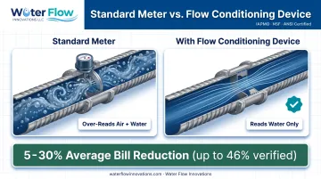Turbulent versus laminar water flow meter reading comparison diagram