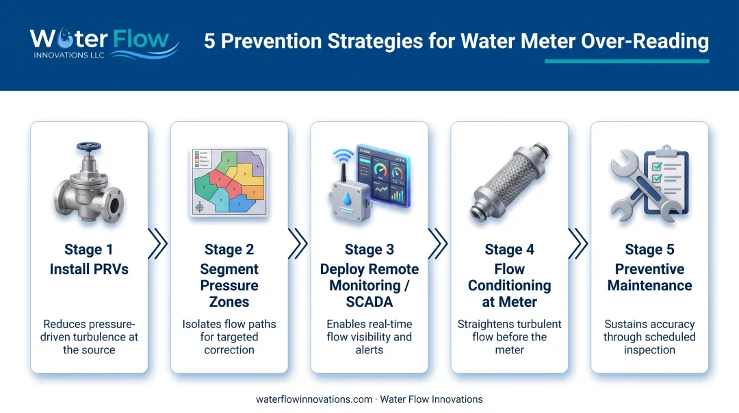 Five prevention strategies for water distribution pressure fluctuations workflow