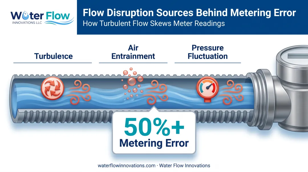 Water flow instability causes leading to meter over-registration diagram