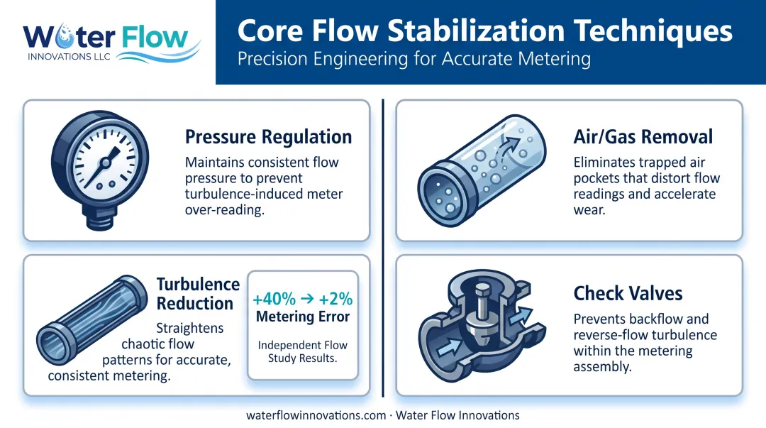 Four core techniques for stabilizing municipal water flow systems