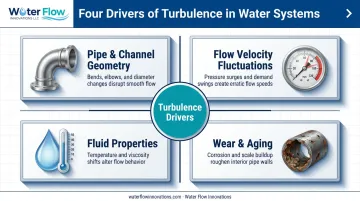 Four key factors driving water turbulence in pipe systems
