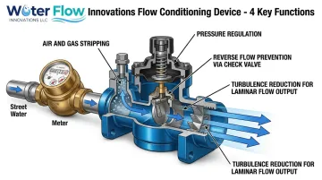 Water Flow Innovations Flow Conditioning Device four-component system diagram