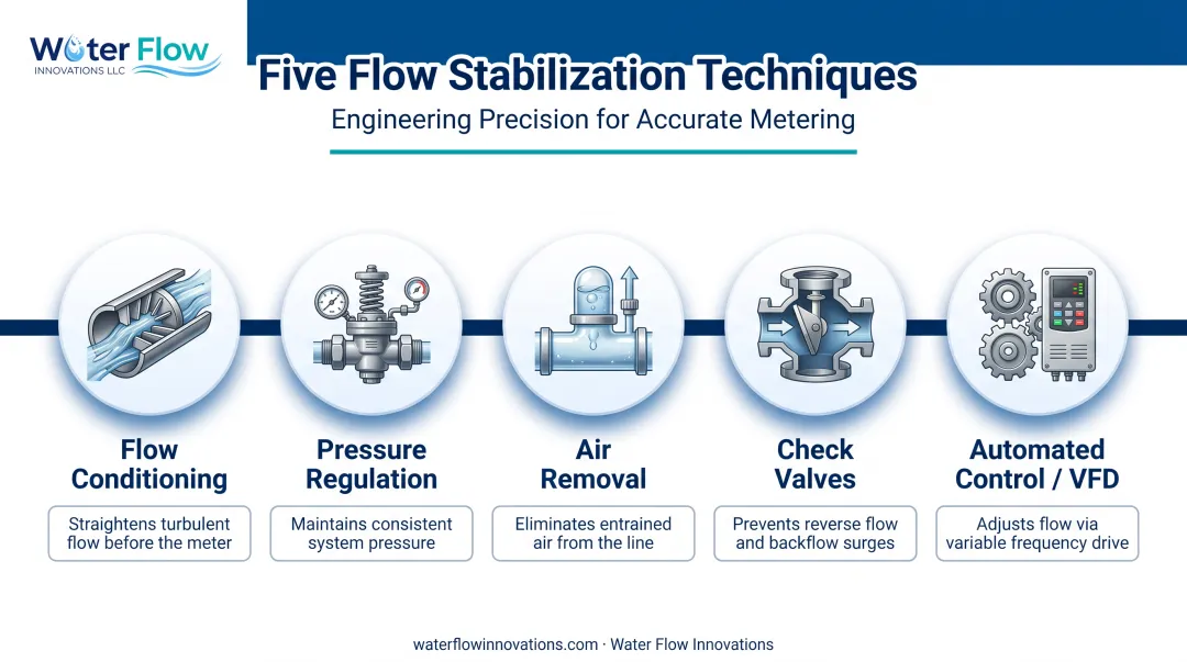 Five core techniques for stabilizing process water flow overview