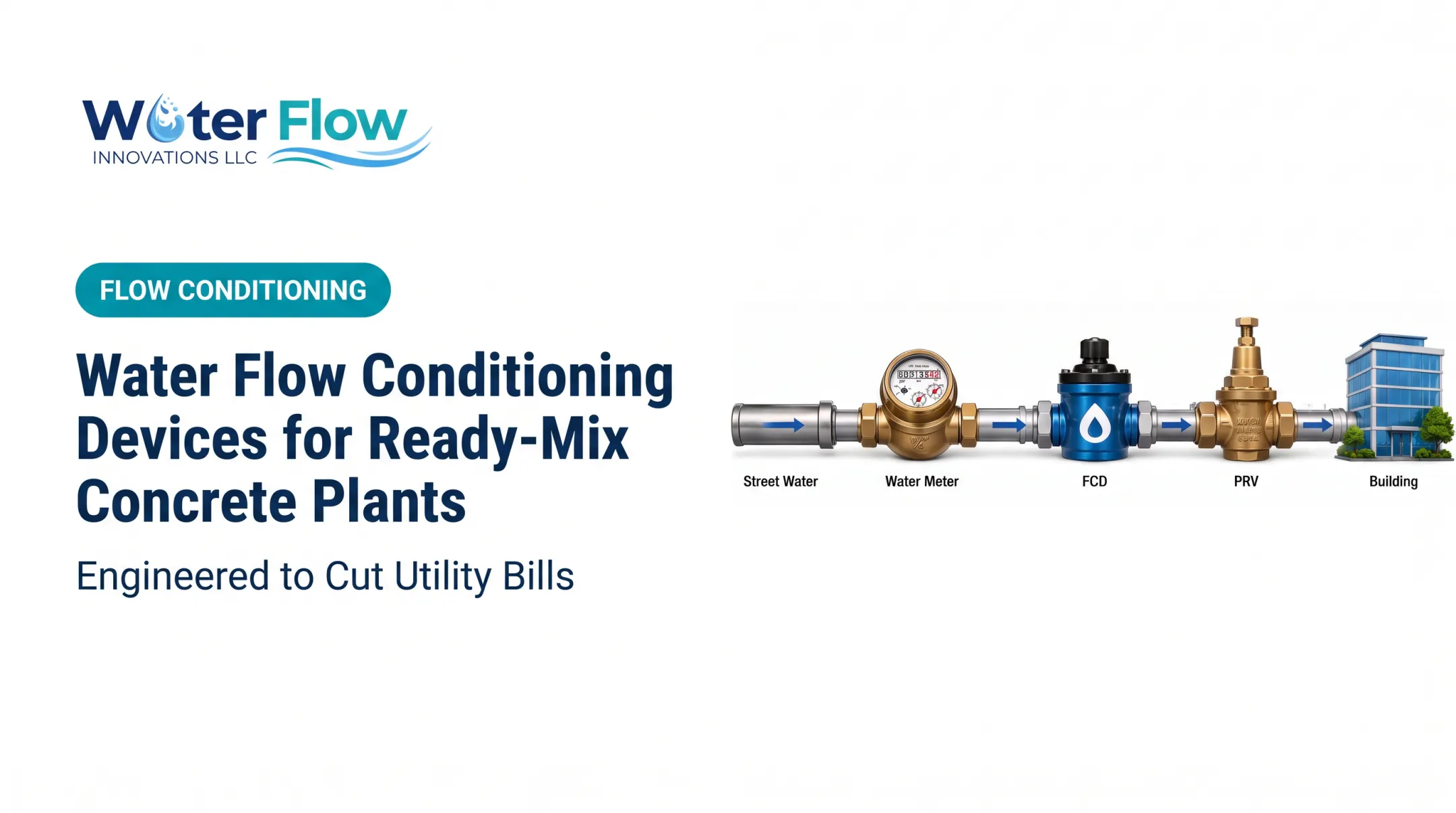 Water Flow Conditioning Devices for Ready-Mix Concrete Plants