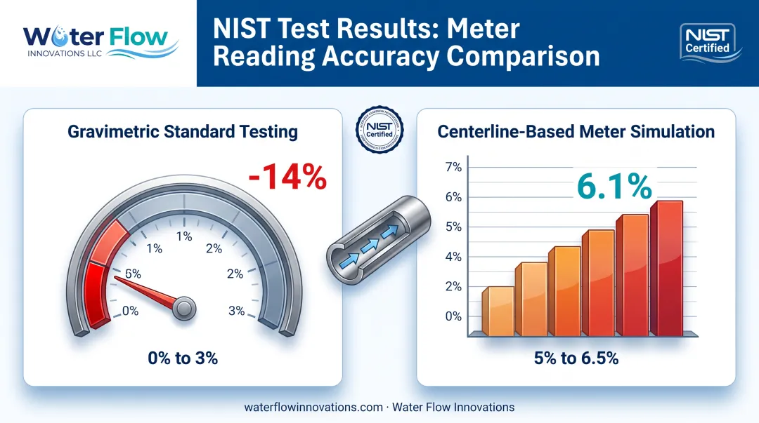 Flow meter error percentages from NIST straight-run testing data